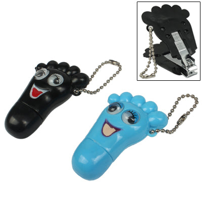 Adorable Foot Style Nail Clipper Manicure Cutter Trimmer with Key Chain (Random Color Delivery)