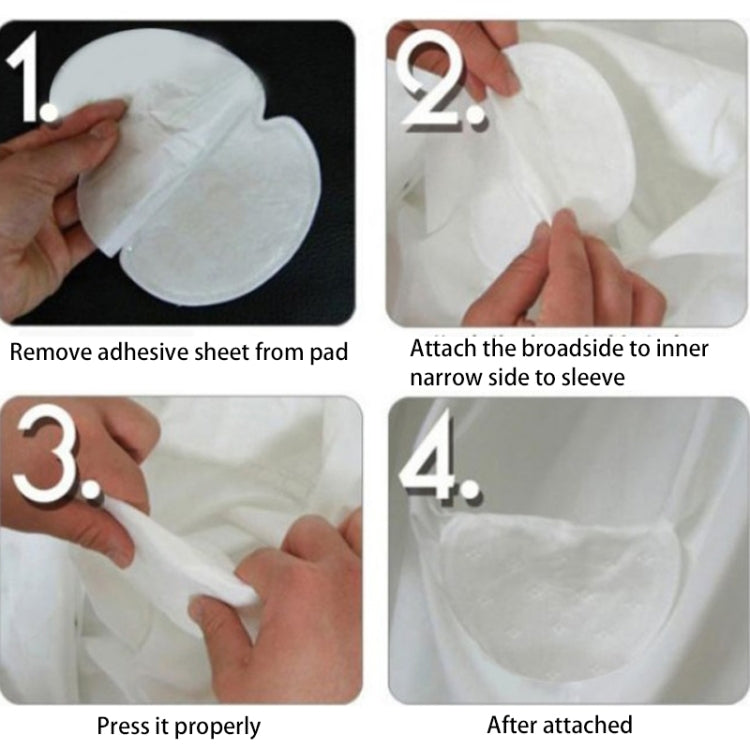 50 PCS Disposable Self-adhesive Armpit Cotton Sweat Pads Underarm Absorbents(White)