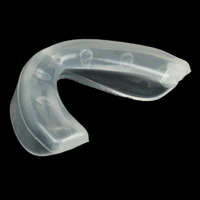 Football Basketball Soccer Boxing Single Layer Rubber Mouth Guard Teeth Protector(Transparent)