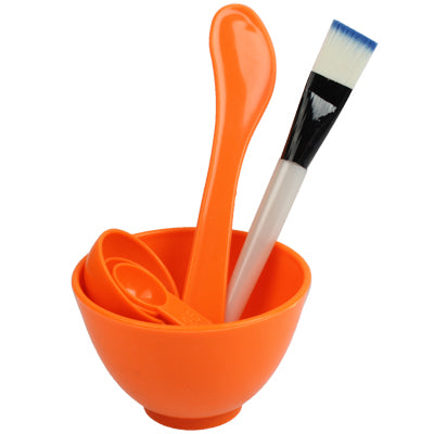 4 in 1 DIY Mask Beauty Set (Bowel + Brush + Stick + Spoon) Homemade Face Mask Outfit (Random Color Delivery)