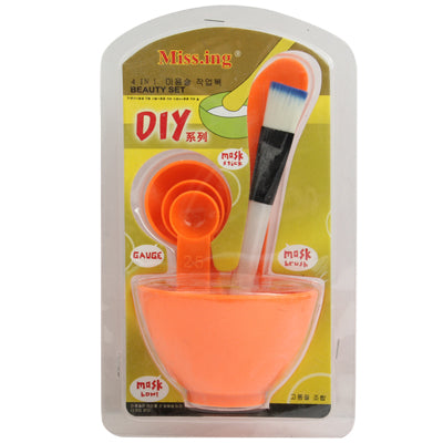 4 in 1 DIY Mask Beauty Set (Bowel + Brush + Stick + Spoon) Homemade Face Mask Outfit (Random Color Delivery)