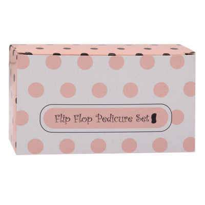 Cute 4 in 1 Flip Flop Pink Dot Polka Pedicure Set Wedding Favors Bridal Shower Gifts(Pink)