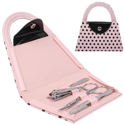 4-in-1 Handbag Design Nail Clippers Scissors Nail File Manicure Set(Pink)