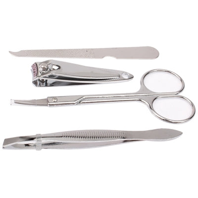 4-in-1 Handbag Design Nail Clippers Scissors Nail File Manicure Set(Pink)