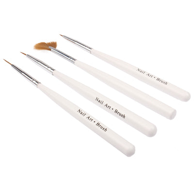 4pcs Beauty Professional Make-up Brushes Travel Cosmetic Brushes Set(White)