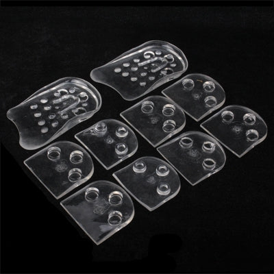 Unisex Adjustable 5 Layers Lift Gel Silicone Heel Lift Insoles Height Increase Taller Pads(Transparent)