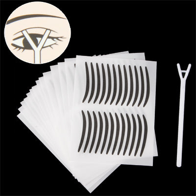 Black Thin Breathable Double Eyelid Tape Breathable Adhesive Sticker with Applicator 14-Sheet(Black)