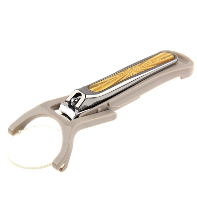 2 in 1 Nail Clipper Cutter Trimmer Scissors with Magnifier, Random Color Delivery (B689)