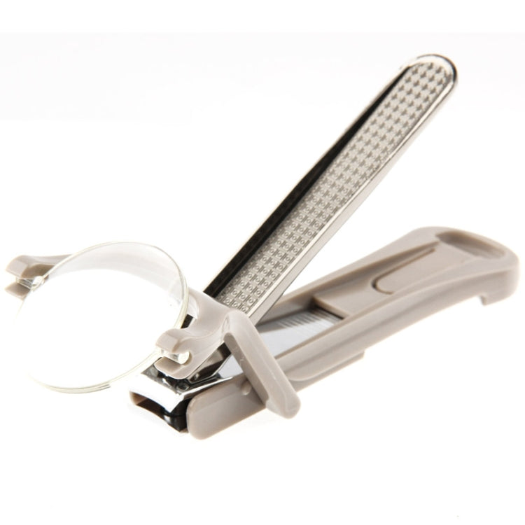2 in 1 Nail Clipper Cutter Trimmer Scissors with Magnifier, Random Color Delivery (B689)