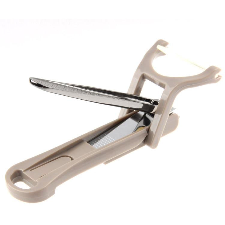 2 in 1 Nail Clipper Cutter Trimmer Scissors with Magnifier, Random Color Delivery (B689)