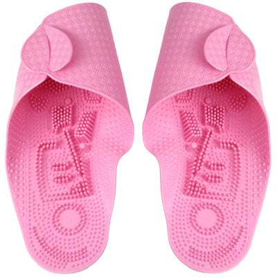 Pair of S Size Foldable Massage Slippers Shoes(Pink)