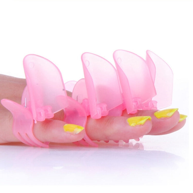 3 Boxes 10 PCS Cute Art Polish Nail Finger Tips Varnish Protective Cover Clip Manicure Tool(Pink)