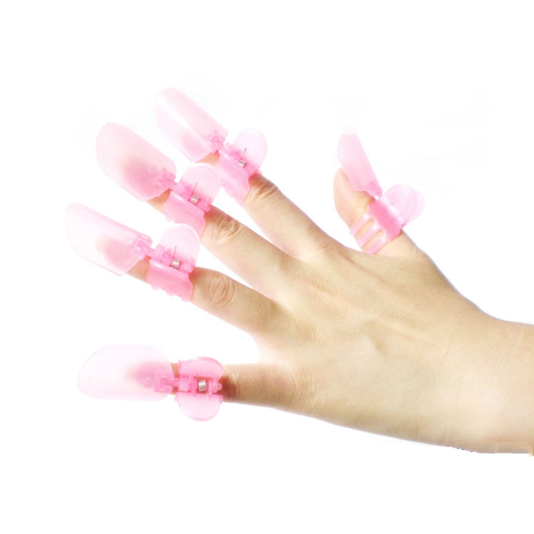3 Boxes 10 PCS Cute Art Polish Nail Finger Tips Varnish Protective Cover Clip Manicure Tool(Pink)
