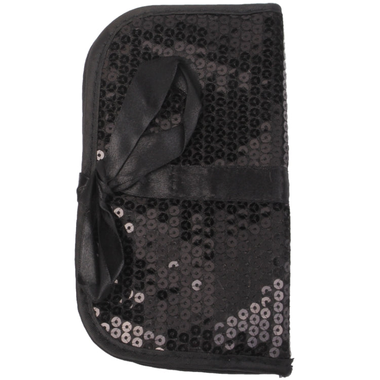 Foldable Manual Sequin Style Cosmetic Brush Case Bag Kit Set 7pcs Brushes Facial Care Product