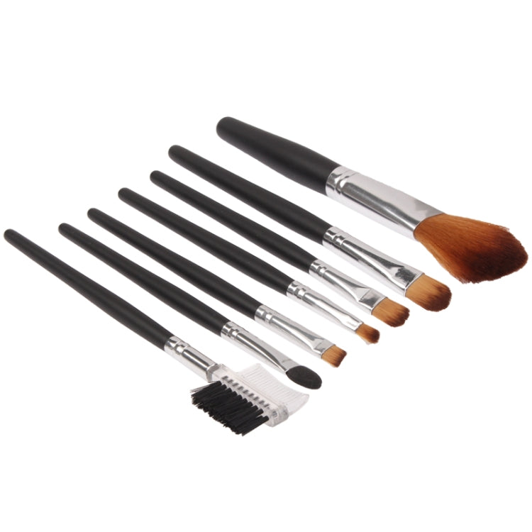Foldable Manual Sequin Style Cosmetic Brush Case Bag Kit Set 7pcs Brushes Facial Care Product