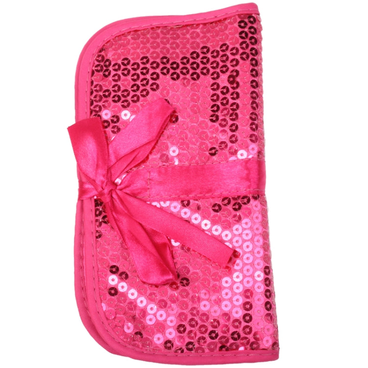 Foldable Manual Sequin Style Cosmetic Brush Case Bag Kit Set 7pcs Brushes Facial Care Product