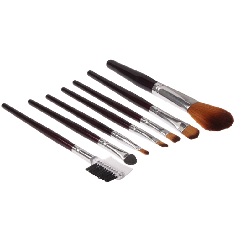 Foldable Manual Sequin Style Cosmetic Brush Case Bag Kit Set 7pcs Brushes Facial Care Product