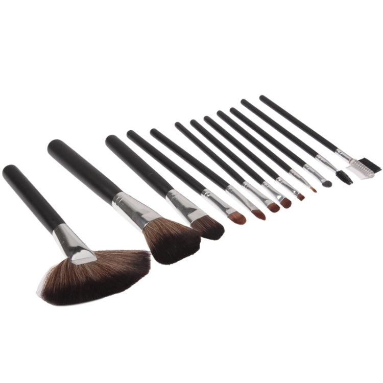 12 PCS Professional Makeup Brush Set Beauty Kit Cosmetic + Grid Pattern PU Leather Carrying Case(Blue)