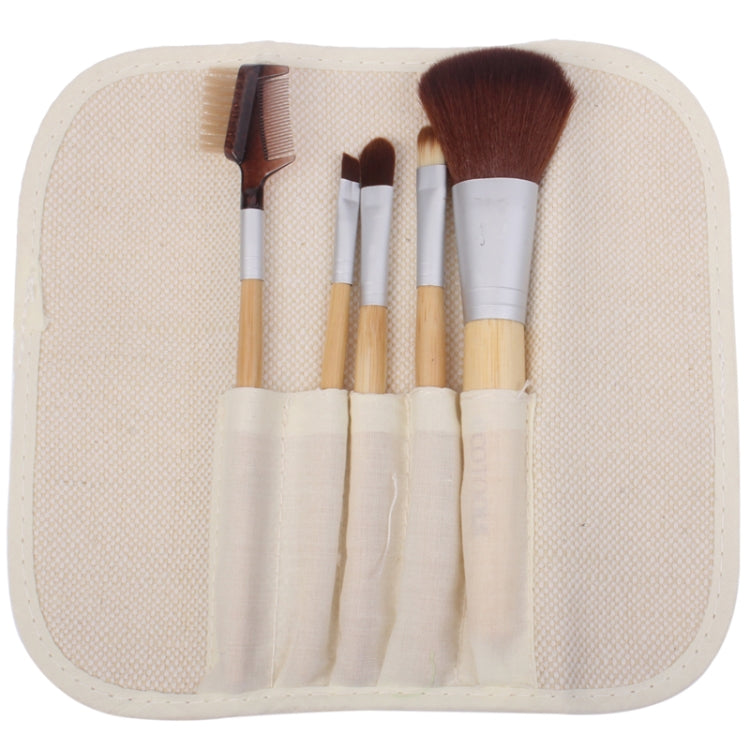 Professional 5pcs Makeup Brush Set Beauty Kit Cosmetic with Bamboo Handle + Storage Pouch
