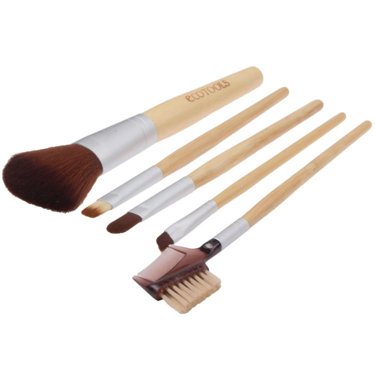 Professional 5pcs Makeup Brush Set Beauty Kit Cosmetic with Bamboo Handle + Storage Pouch