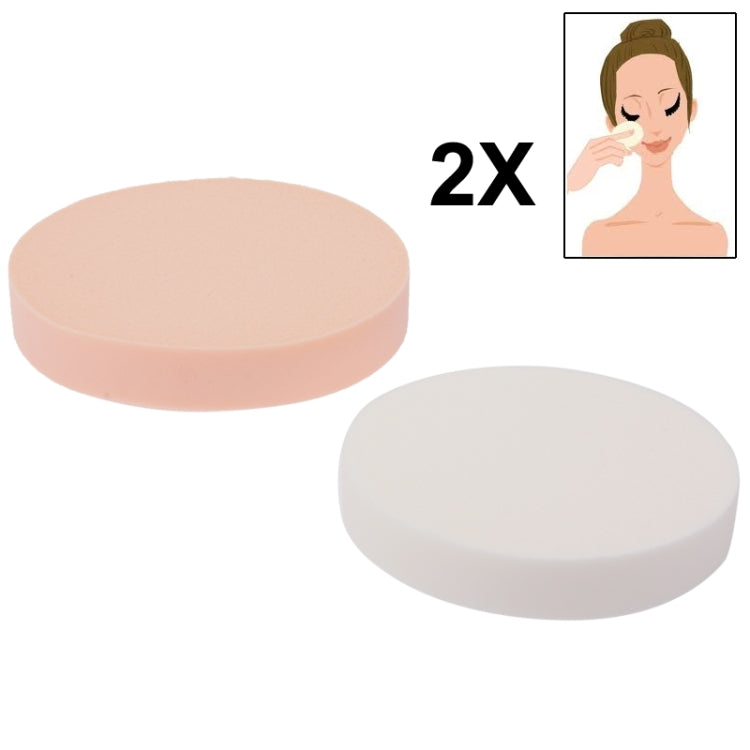 2 PCS Round Shape Professional Use Face Flawless Makeup Powder Puff Sponge