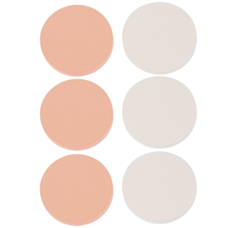 Round Shape Professional Use Face Flawless Makeup Powder Puff Sponge (6pcs in One Packaging, The Price is for 6pcs)