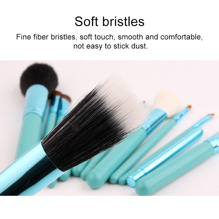 12 PCS Professional Makeup Brush Set Beauty Kit Cosmetic with PU Leather Cup Carrying Case(Green)