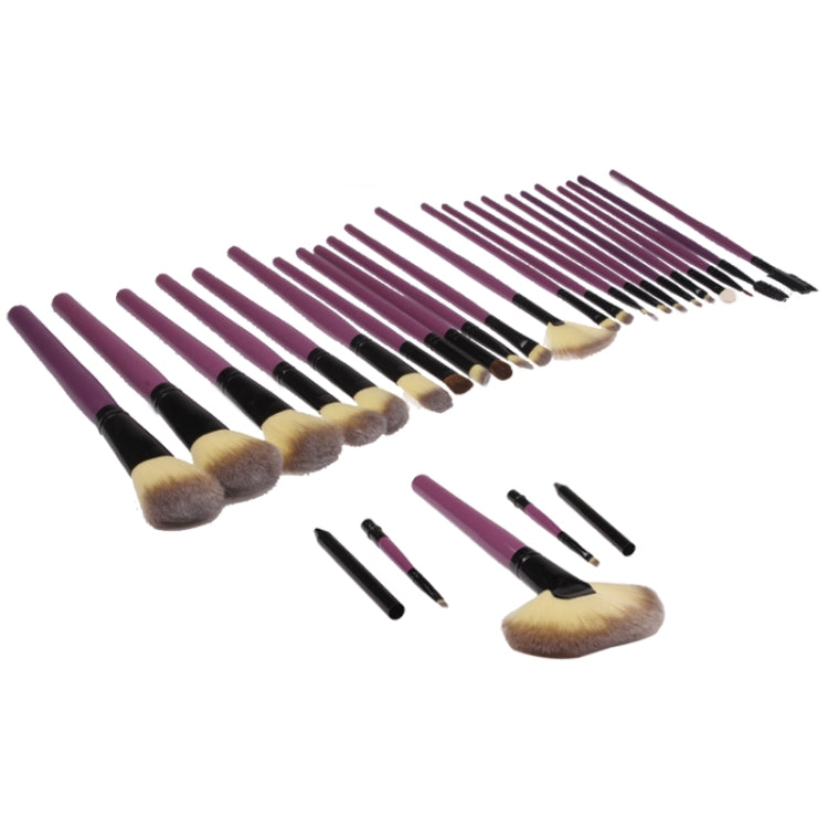 Professional 26pcs Makeup Brush Set Beauty Kit Cosmetic + PU Leather Carrying Case(Magenta)