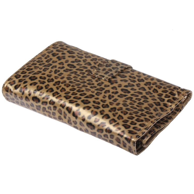 Professional 24pcs Makeup Brush Set Beauty Kit Cosmetic + Leopard Print PU Leather Carrying Case