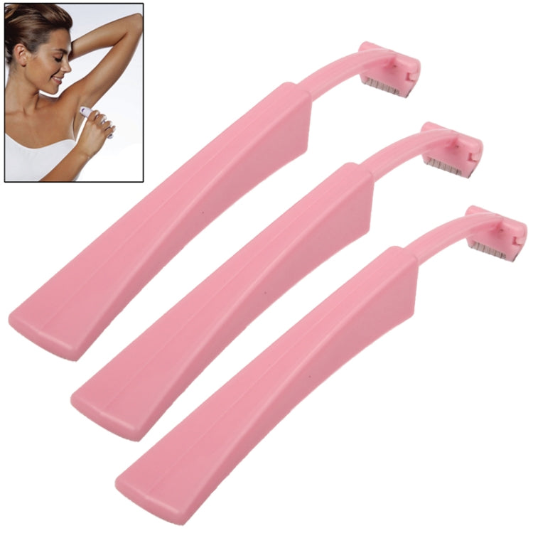 Female Armpit Hair Shave / Leg Hair Knife Razor Wool Implement Shave (3pcs in One Packaging, The Price is for 3pcs)(Pink)
