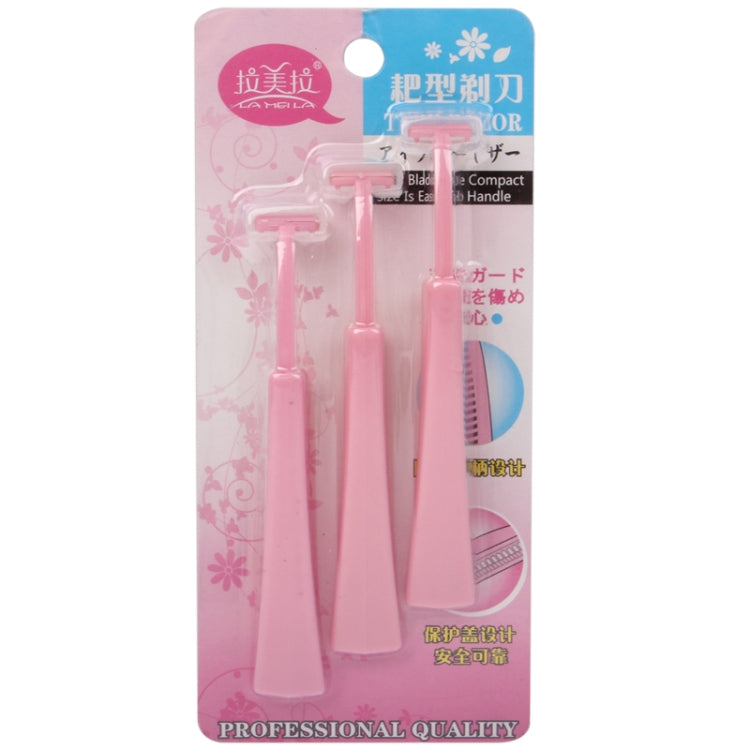Female Armpit Hair Shave / Leg Hair Knife Razor Wool Implement Shave (3pcs in One Packaging, The Price is for 3pcs)(Pink)