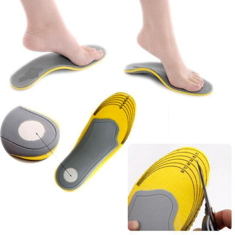 3 Pairs Elasticity Orthotic Arch Support Shoe Pad Sports Running Insoles Cushion for Men, Size: 40-46(Grey)