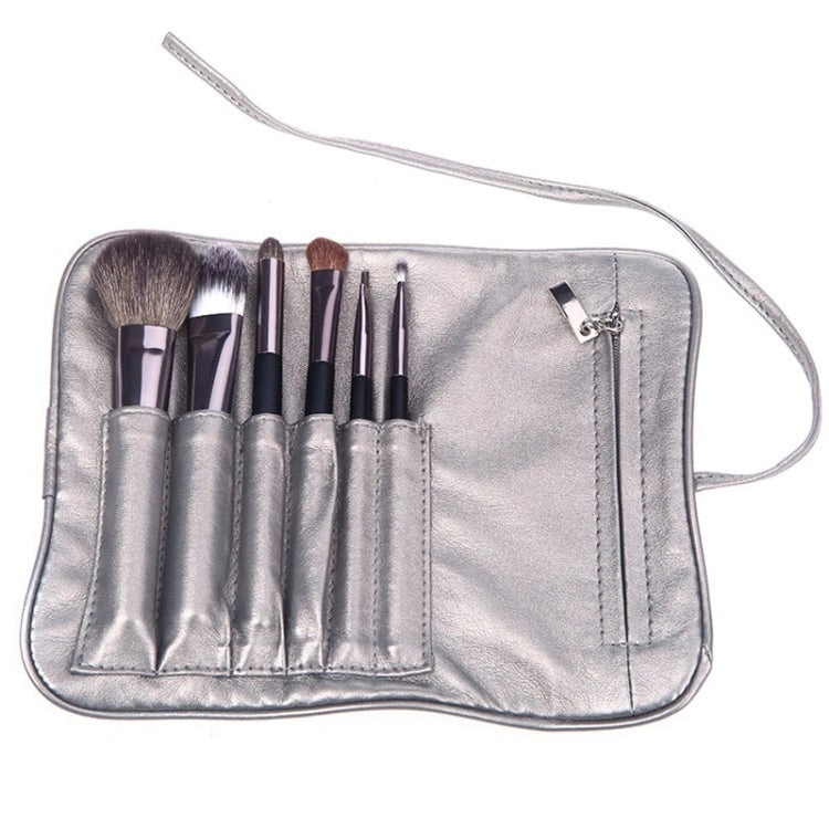 6 PCS Stylish Cosmetic Brush Case Soft Leather Bag Kit Set for Ladies