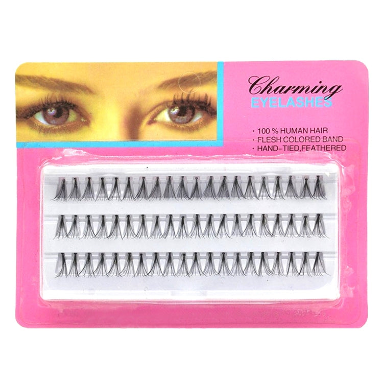 60 PCS Natural Makeup Individual Lashes Charming Feathered Long Bushy Black False Eyelashes / Fake Eyelashes, Length: 8mm