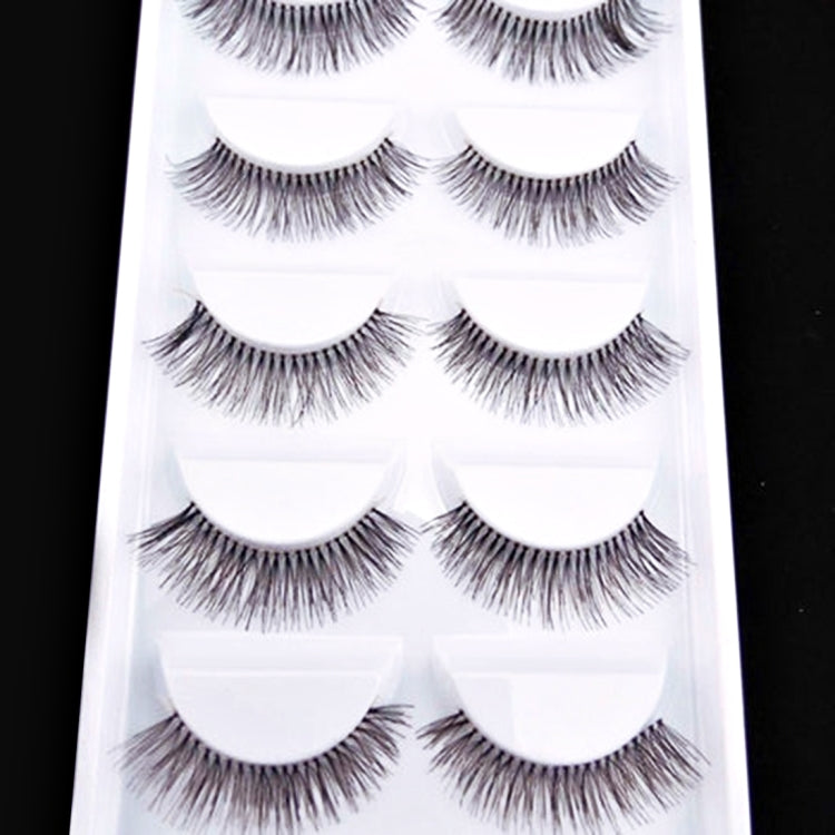 Natural Makeup Full Strip Lashes Charming Long Thick Black False Eyelashes / Fake Eyelashes, 5 Pairs / Pack, Length: 12mm