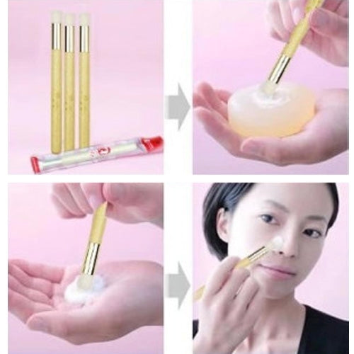 1pc Imported Fiber Hair Wooden Handle Washing Nose Pore Cleansing Brush