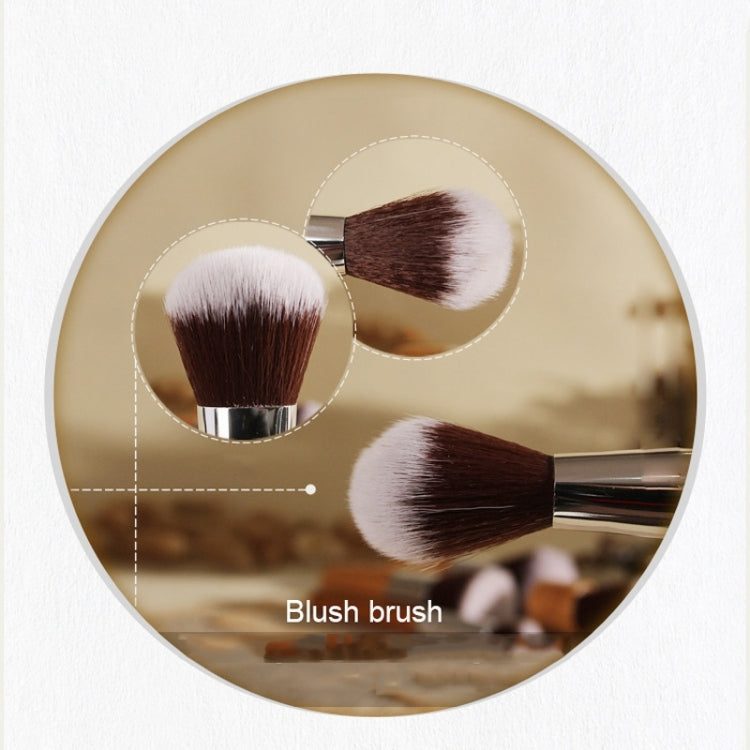 11 PCS Nylon Hair Bamboo Handle Makeup Brush Set with Pouch
