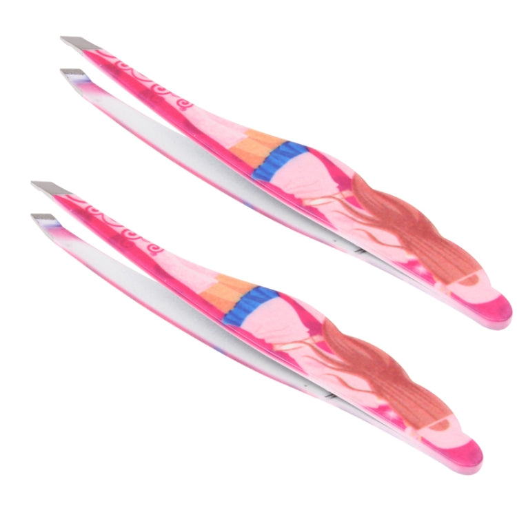 Stylish Stainless Steel Eyebrow Tweezers (2pcs in one packaging, the price is for 2pcs)