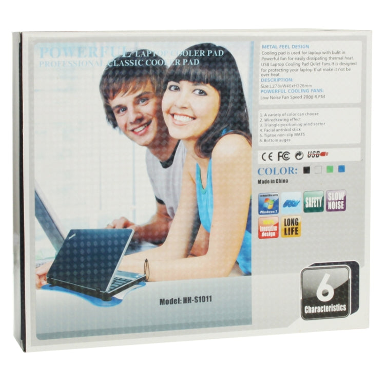 Blue LED USB Laptop Cooler Pad with 3 Fans (Size: 278*46*326mm),