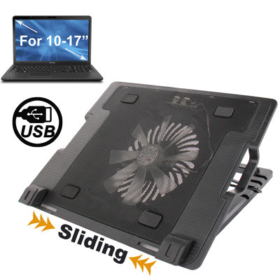 HH-S1012 Metal Feels Design Powerful Laptop USB Cooler Pad with 2 x USB 2.0 HUB