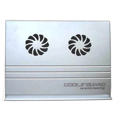 Cooler Pad with 2 fans in Aluminum with USB HUB