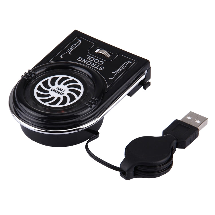 Laptop Notebook Cooling Pad Mute Air Extracting Cooling Fan Turbo Heat Radiator with Appropriative Band Tape Style USB Cable(Black)