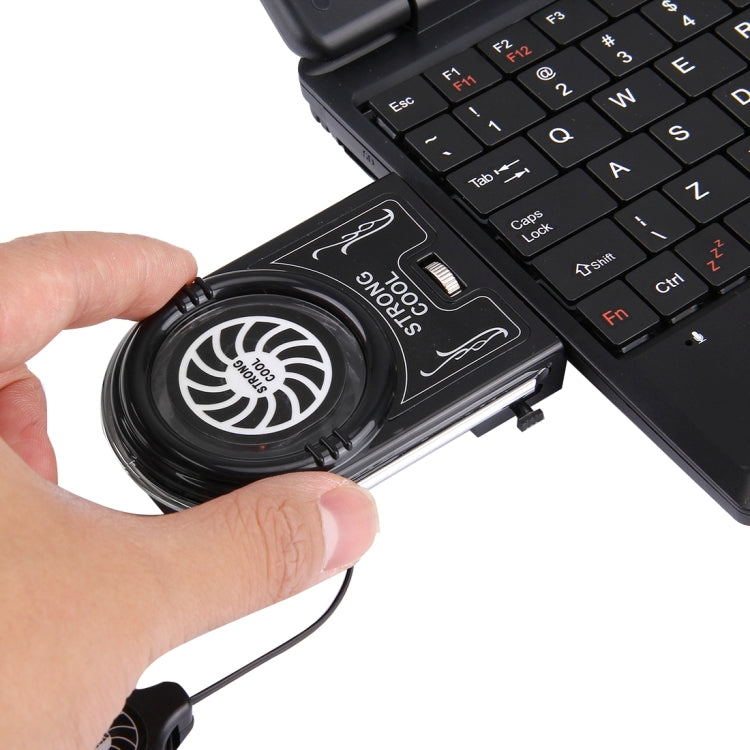 Laptop Notebook Cooling Pad Mute Air Extracting Cooling Fan Turbo Heat Radiator with Appropriative Band Tape Style USB Cable(Black)