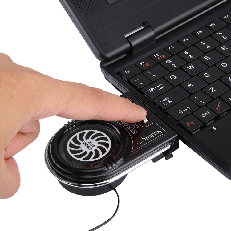 Laptop Notebook Cooling Pad Mute Air Extracting Cooling Fan Turbo Heat Radiator with Appropriative Band Tape Style USB Cable(Black)