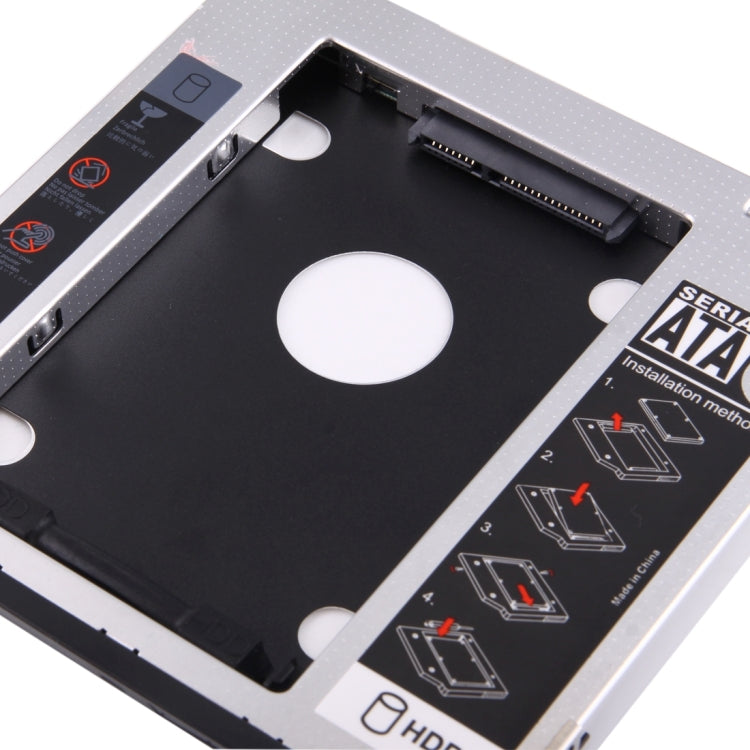 2.5 inch 2nd SATA HDD Hard Drive Caddy SATA for DELL E6400/ E4300 / E6410 / E6500 / E6510 / E6320, Thickness: 9.5mm(Silver)