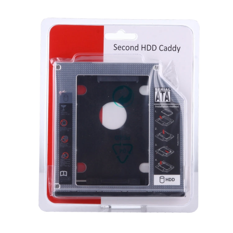 2.5 inch 2nd SATA HDD Hard Drive Caddy SATA for DELL E6400/ E4300 / E6410 / E6500 / E6510 / E6320, Thickness: 9.5mm(Silver)