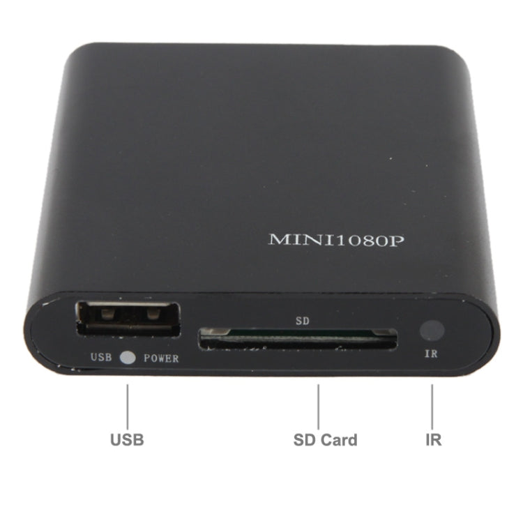 Mini Full HD 1080P Media Player with Remote Controller, Support YPbPr / AV / SD Card / USB Flash Disk / HDMI Output