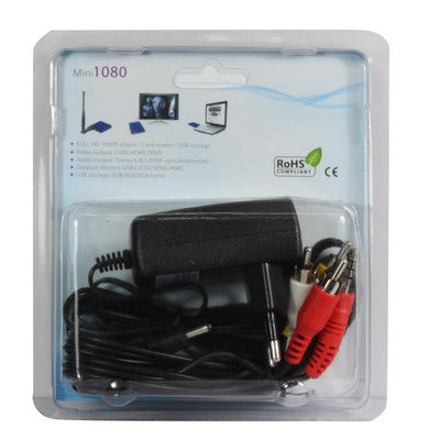 Mini Full HD 1080P HDMI MultiMedia HDD player with SD/MMC Card reader/HOST Function, External HDD, Size: 63*60*13mm