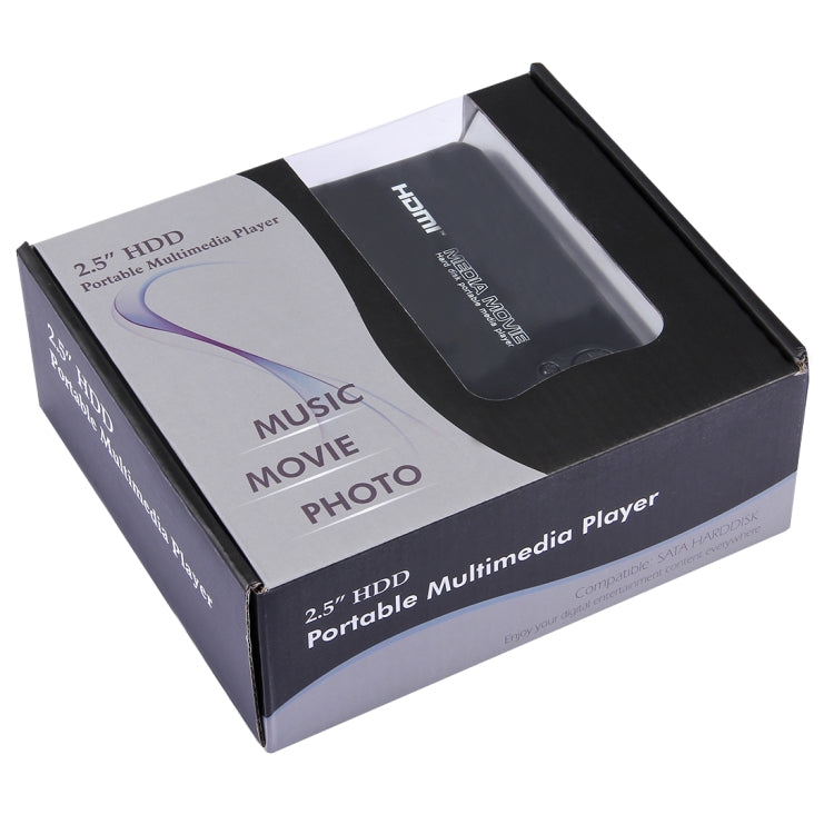 1080P Full HD Aluminum Shell Media Player with Remote Control & HDMI Interface, Support SD Card / USB Flash Disk / External SATA HDD