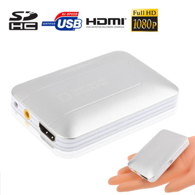Mini Full HD 1080P HDMI Multimedia HDD player with SD/MMC/SDHC Card reader/HOST USB  Function, External HDD, Size: 85x55x10mm(Silver)